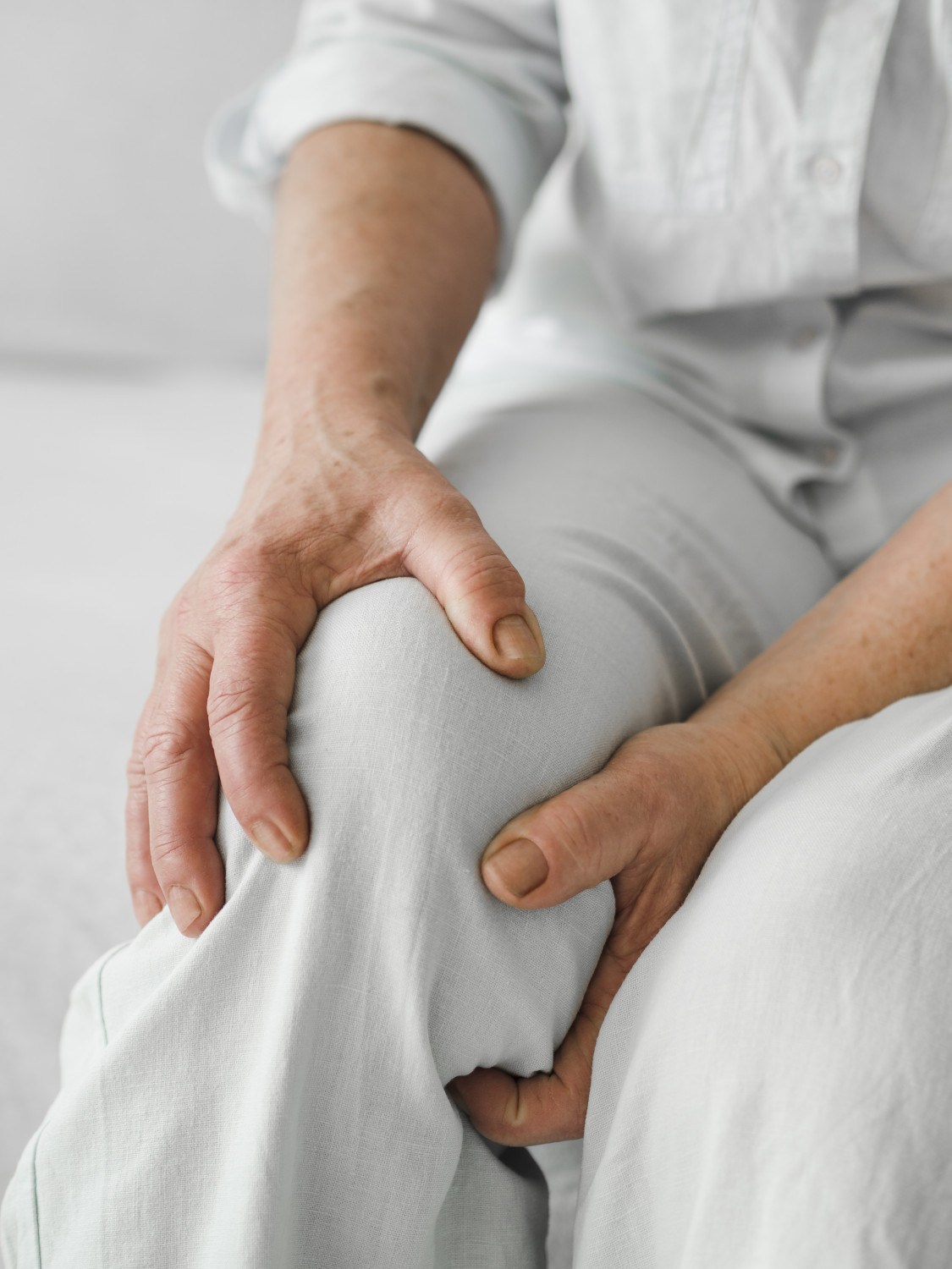 close up old patient pain